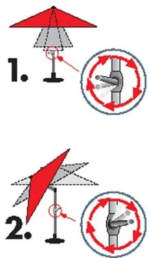 EXPERT 3 x 2 m - uchylny parasol ogrodowy z uchwytem : Substancja Desen - 833