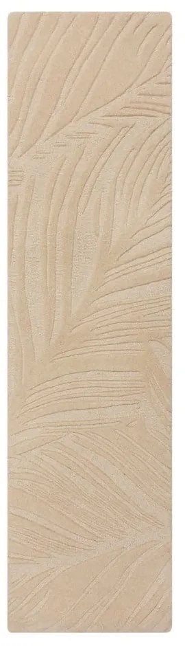 Beżowy wełniany chodnik 60x230 cm Lino Leaf – Flair Rugs