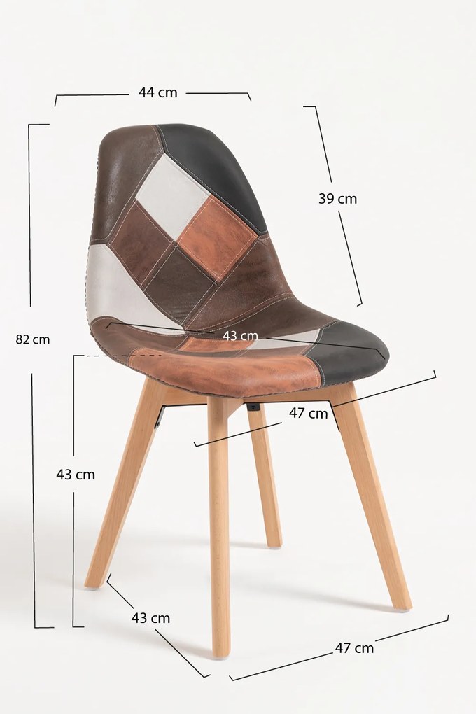Krzeso Kelen Patchwork ze sztucznej skóry