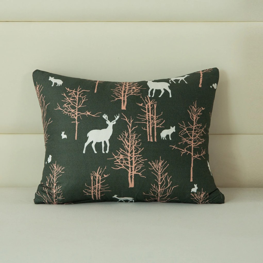 Poszewka na poduszkę z mikrofibry OAK DEER 40x50 cm, ciemnozielona