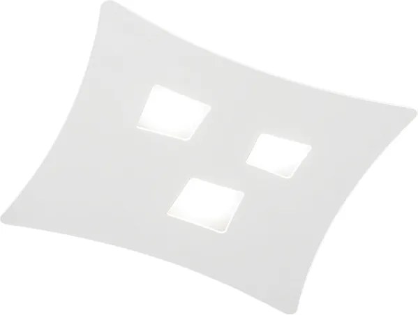 Nowoczesna lampa sufitowa Isotta GX53 biała, 3 punkty świetlne, gięta metalowa konstrukcja 40x44 cm, geometryczny design, IP20, max 3x8 W