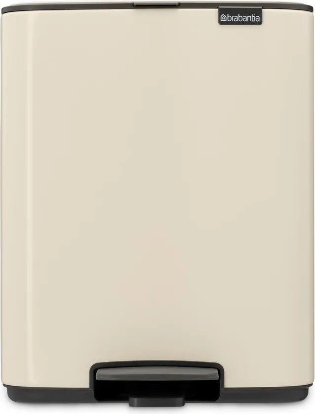 Beżowy stalowy kosz na śmieci z pedałem 12 l Bo – Brabantia