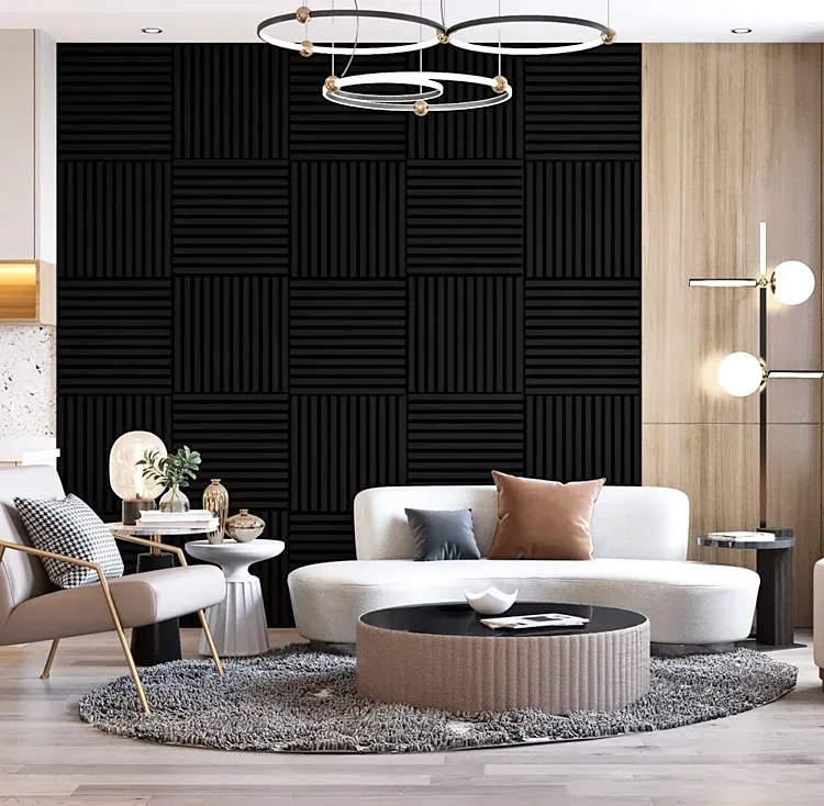 Panele akustyczne 6 szt. czarny mat N1-R04