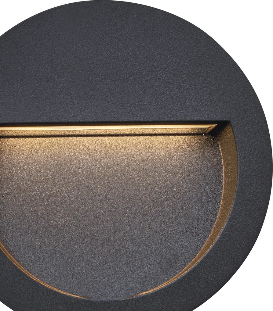 Zestaw 6 nowoczesnych lamp ściennych wpuszczanych czarnych z LED IP65 - Gem