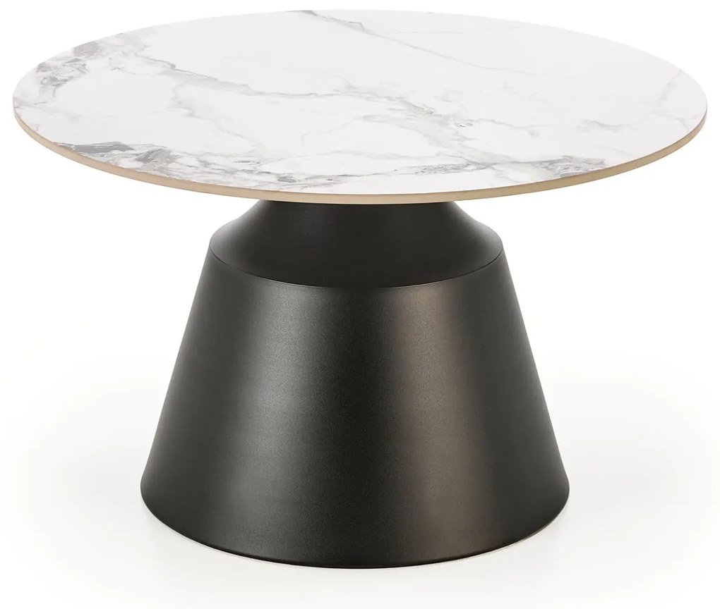 Zestaw 2 ław spiek biały marmur/ czarny 70/43 50/48 MAGNETA