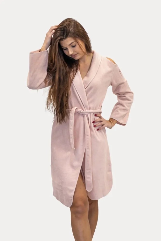 Krótki damski szlafrok GLORIA S Żółty