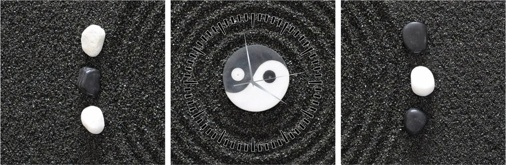 Obraz - Yin i Yang (z zegarem) (90x30 cm)