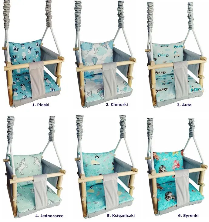 Dziecięca huśtawka welwetowa 6 wzorów D7-L90