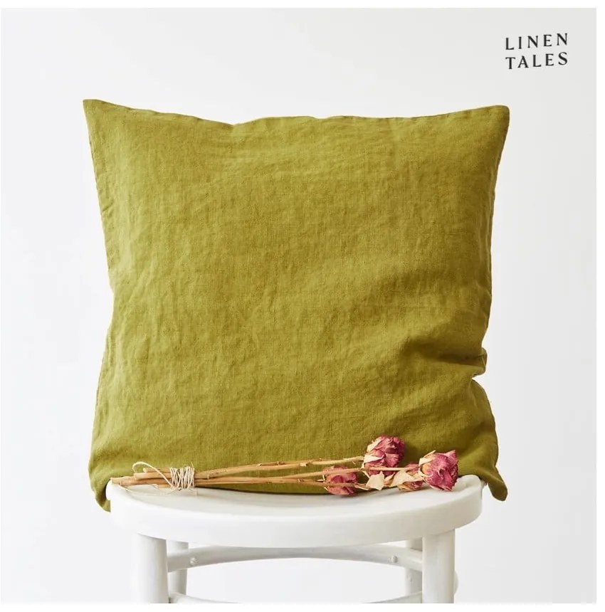 Lniana poszewka na poduszkę 45x45 cm Moss Green – Linen Tales