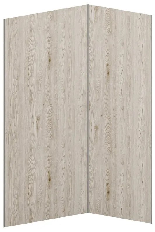 Zestaw 2 paneli ściennych aluminiowych pod prysznic z efektem jasnego drewna z profilami - szer. 90 x szer. 120 x wys. 210 cm - ENEKO