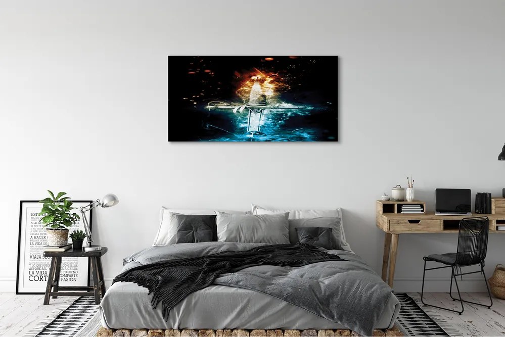 Zdjęcie na płótnie Miecz w Kolorowych Dymach