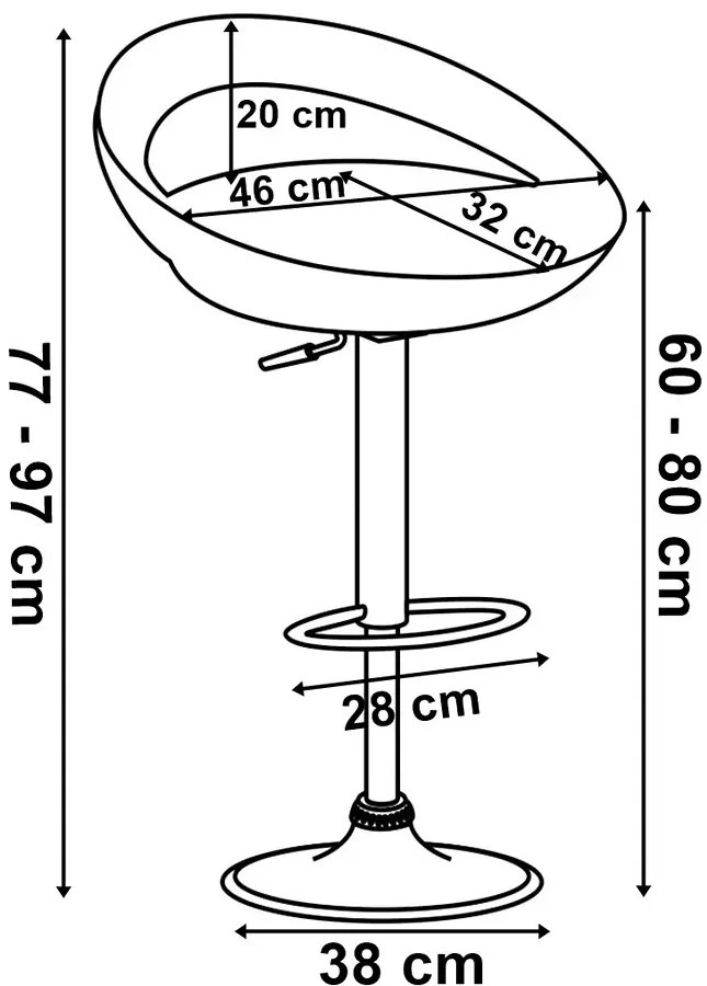 Biały hoker barowy  M1-S32