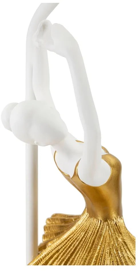 Lampa stołowa w biało-złotym kolorze z tekstylnym kloszem (wysokość 64 cm) Dancer – Mauro Ferretti