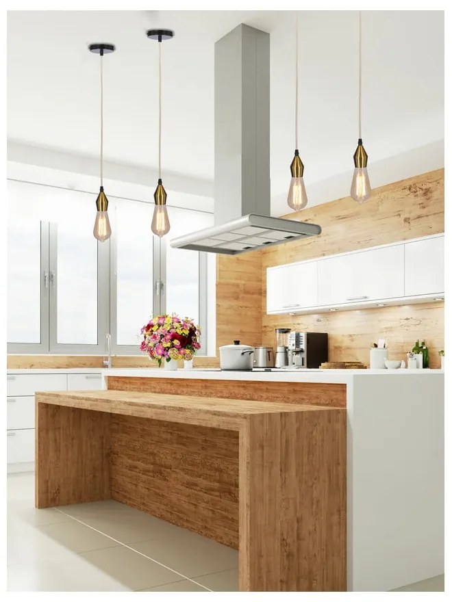 Metalowa lampa wisząca w kolorze złota – Candellux Lighting