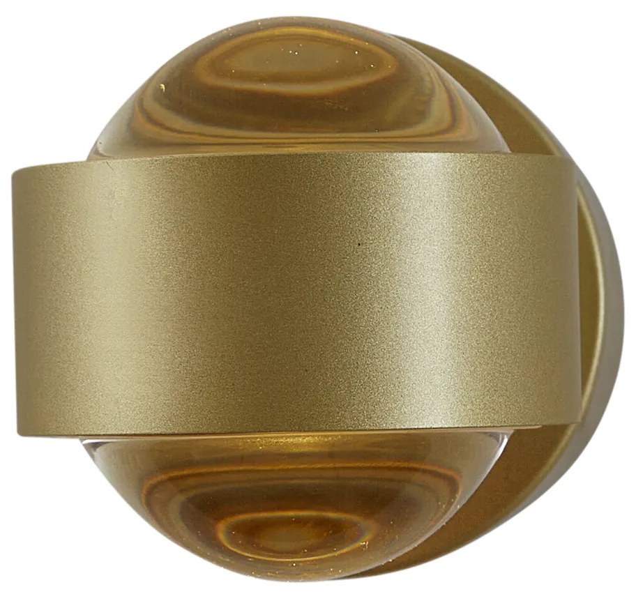 Designerski Kinkiet / Lampa scienna mosiężny z LED IP44 - LensDesignerski Oswietlenie wewnetrzne