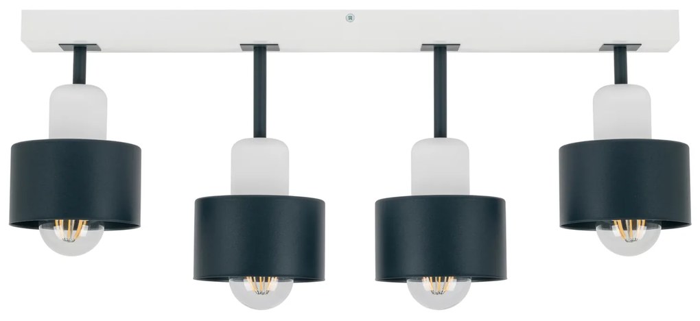 Antracytowo-biała lampa sufitowa, czteropunktowy spot DAN60x7WE z drew