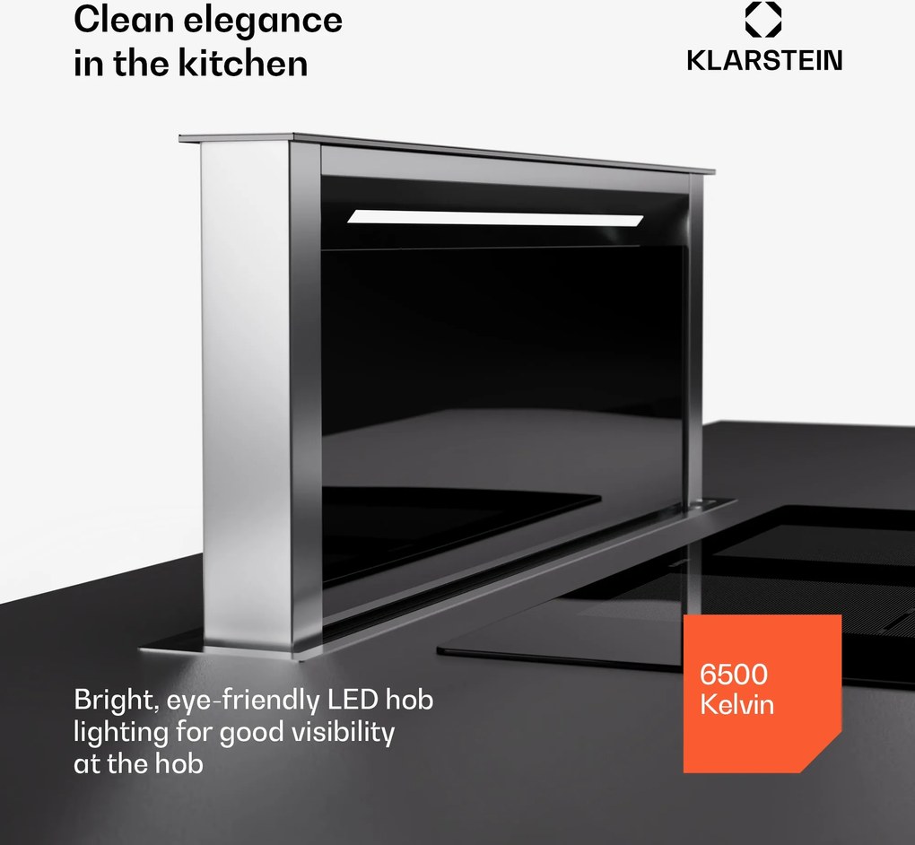 Klarstein Royal Flush 75cm 604.1m³/godz. Okap Blatowy Czarny/Srebrny