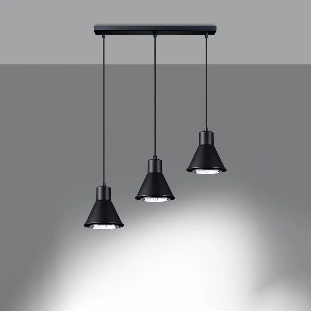 Lampa wisząca TAZILA 3 czarna SOLLUX  LIGHTING