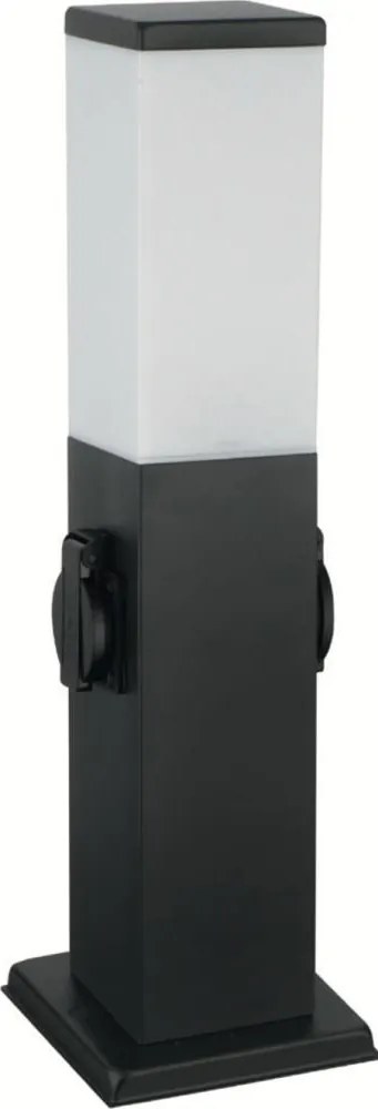 Brilagi - Lampa zewnętrzna z 2 gniazdami SCHUKO 1xE27/15W/230V 40 cm IP44 czarna