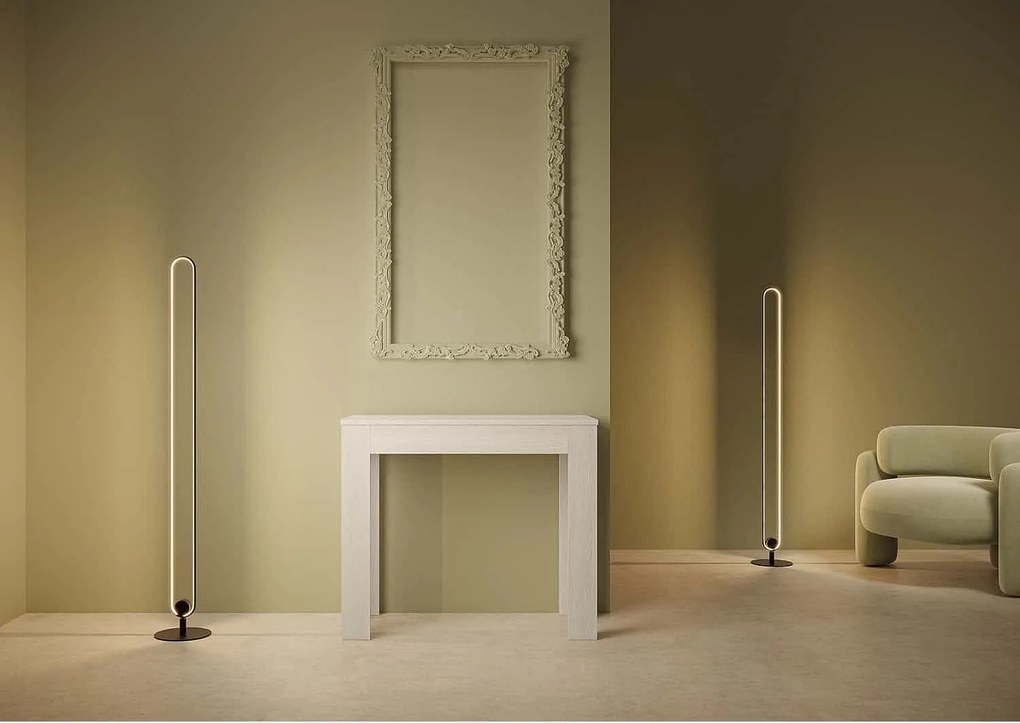 Konsola rozkładana 90x42/302 cm Bora frassino biała