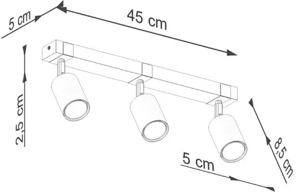 Trzypunktowa loftowa lampa z ruchomymi spotami - A579 W5-M24