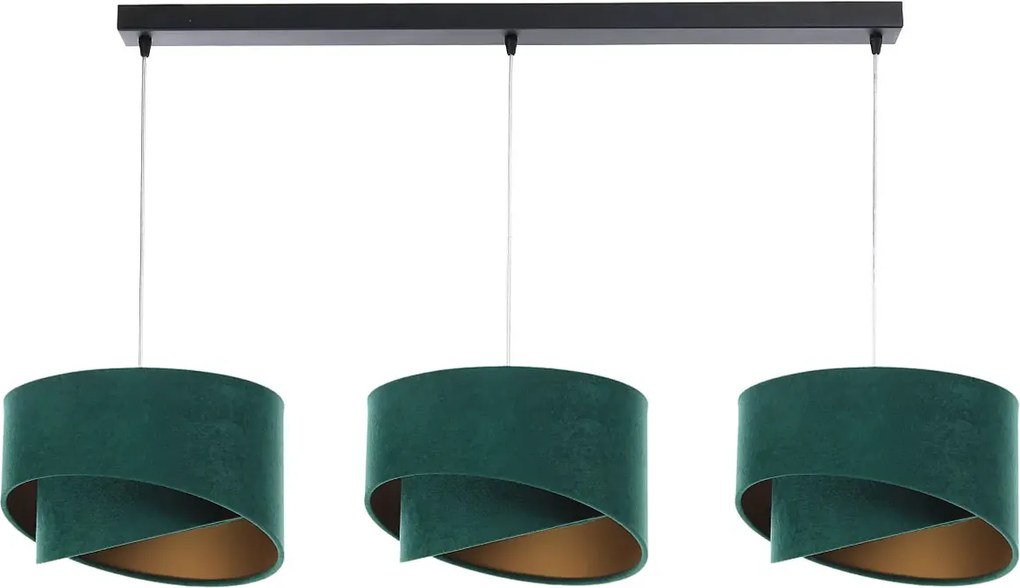 Czarno-zielona asymetryczna lampa wisząca nad stół - S498 M9-C51