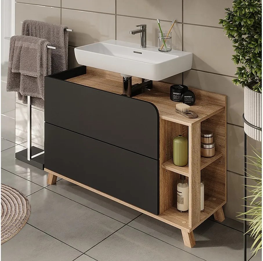 Szafka pod umywalkę sonoma/antracyt 100x35x65 karen