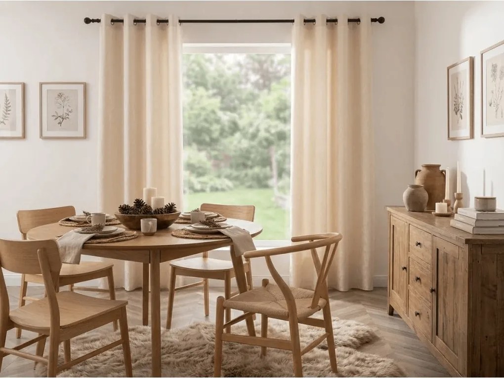 Zasłona zaciemniająca DUNES VELVET 140x250 cm, kremowa Zawieszanie: Taśma z wiązaniami