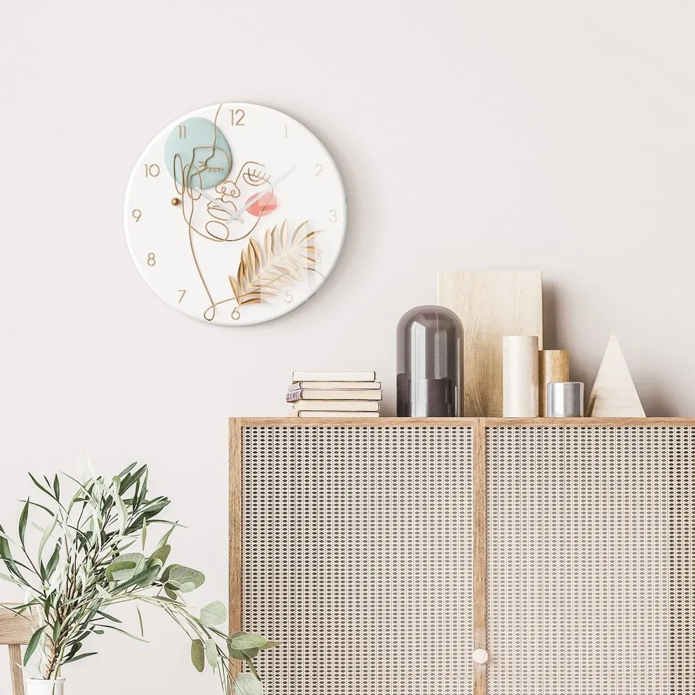 Szklany zegar ścienny ø 30 cm Feminine line – Styler
