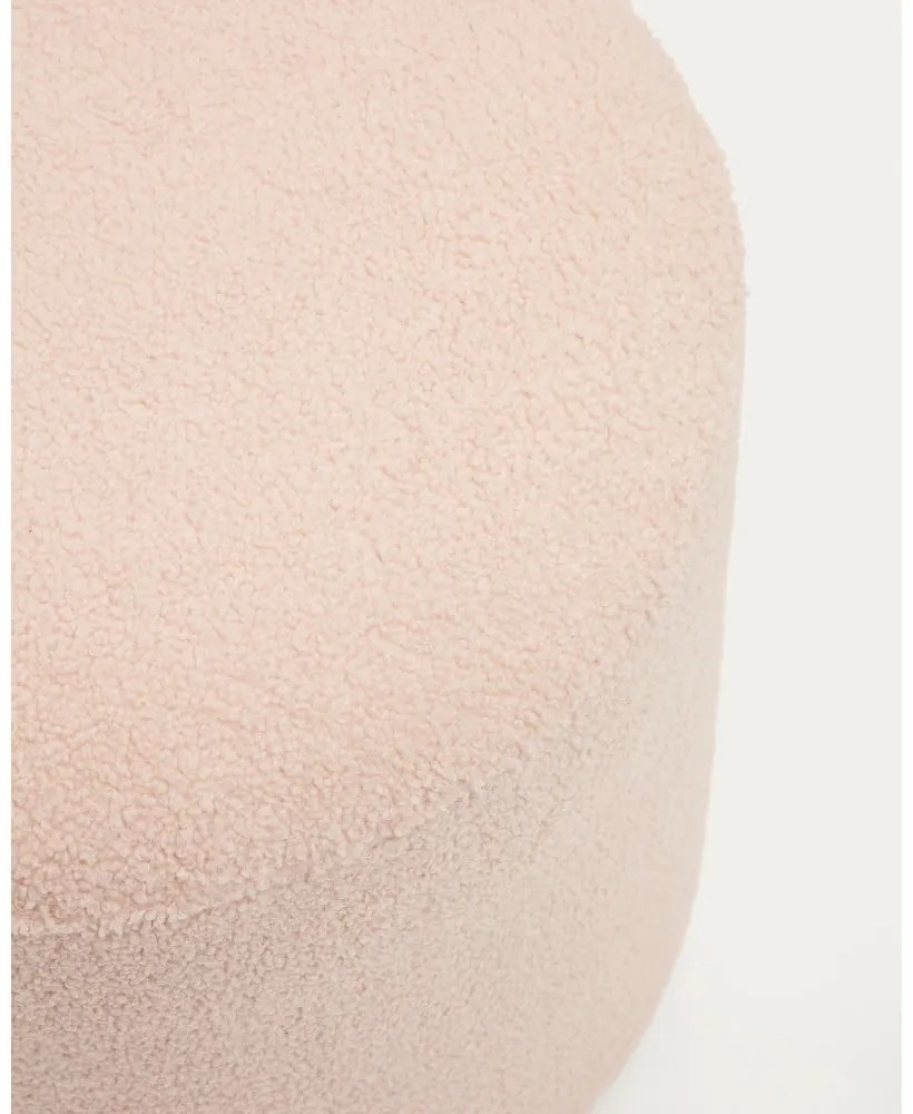 Jasnoróżowy puf z materiału bouclé Kaeli – Kave Home
