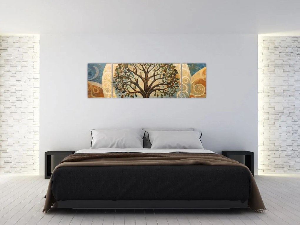 Obraz – Drzewo życia i spirale (170x50 cm)