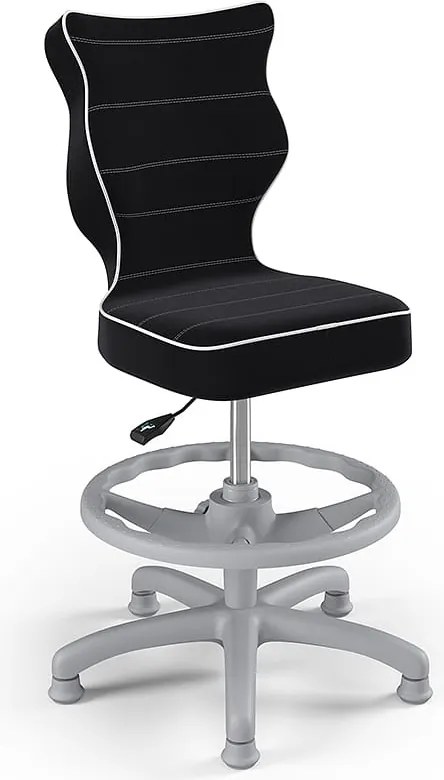 Obrotowe krzesło dziecięce z podnóżkiem Petit Grey rozmiar 3 (119-142 cm)
