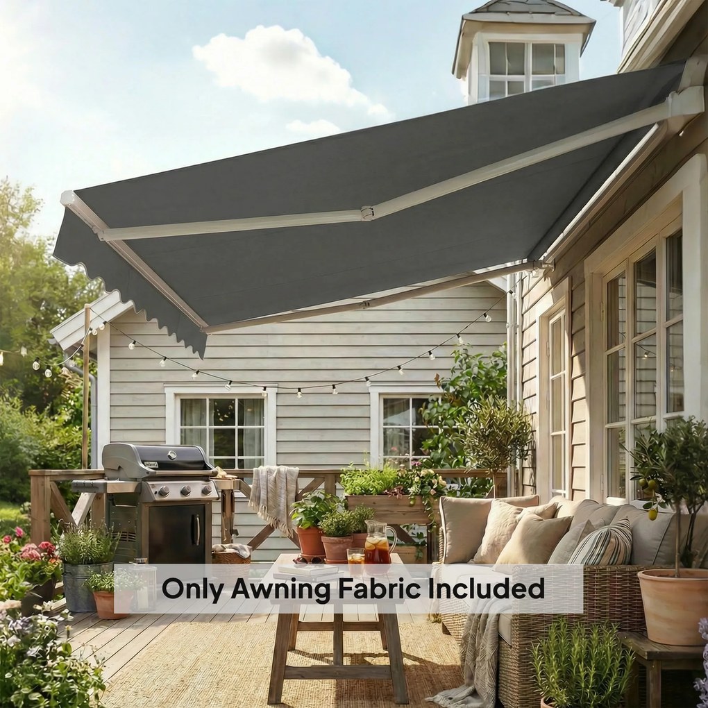 Outsunny Zamiennik materiału markizy – osłona przeciwsłoneczna UPF 50+ do ramy 3,5 x 2,5 m, ciemnoszary | Aosom PL