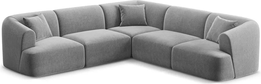 Jasnoszary aksamitny narożnik Campi – Cosmopolitan Design