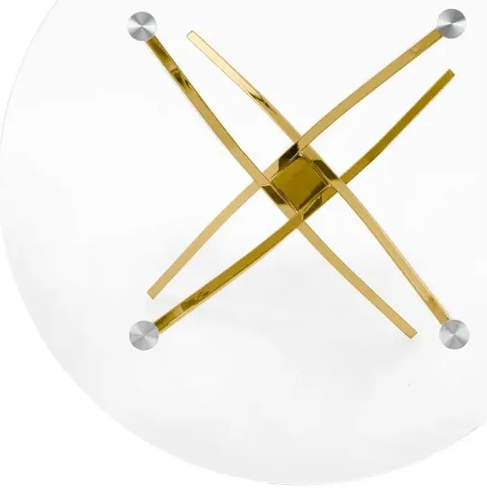 Szklany stół z okrągłym bezbarwnym blatem D8-N80