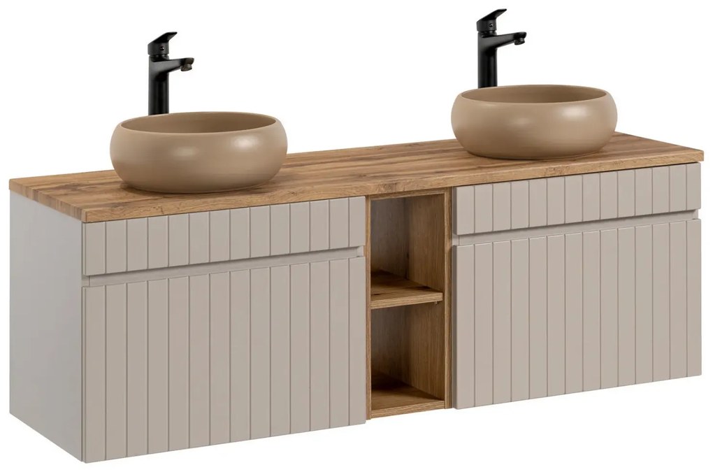 Szafka pod umywalkę nablatową ICONIC CASHMERE 60cm + ICONIC CASHMERE 60cm zestaw z blatem COMAD