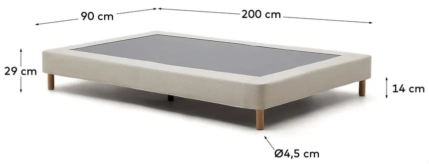 Beżowe tapicerowane łóżko jednoosobowe 90x200 cm Ofelia – Kave Home
