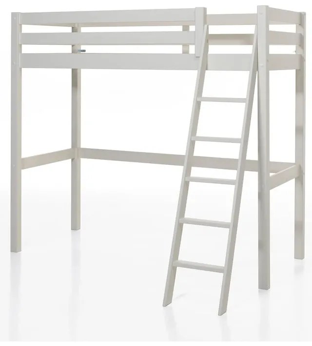 Białe podwyższone łóżko dziecięce z litego drewna sosnowego 140x200 cm PINO – Vipack