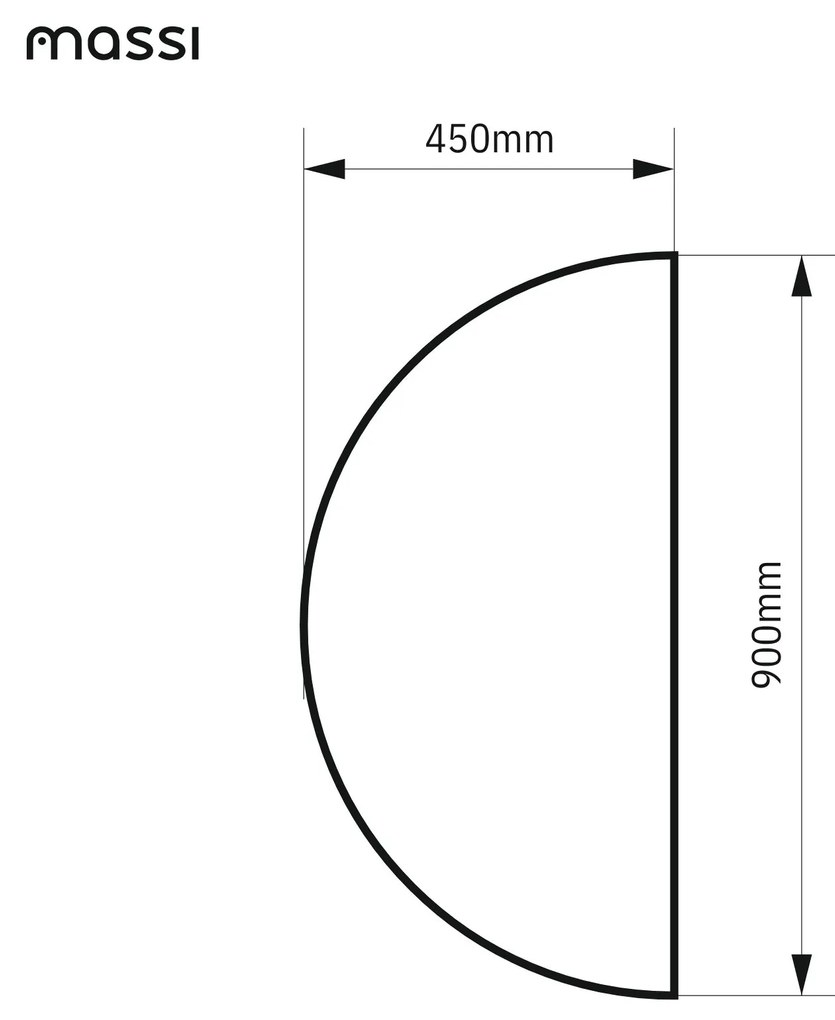 Lustro półokrągłe wiszące bezramowe oszlifowane MOON HALF |Różne rozmiary | Różne kolory szkła : Kolor tafli szkła - Brązowy, Rozmiar - 90 x 45 cm