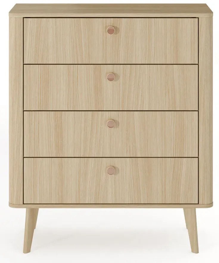 Komoda z 4 szufladami na nóżkach dąb barista R5-H73