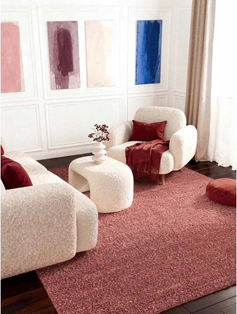 Ciemnoróżowy dywan z materiału bouclé tkany ręcznie 160x230 cm Notting Hill Portobello – Ted Baker