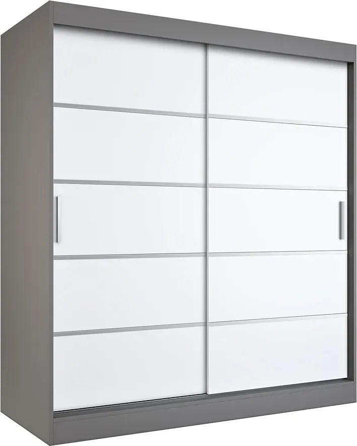 Szafa przesuwna antracyt + biały 180 cm K1-F53