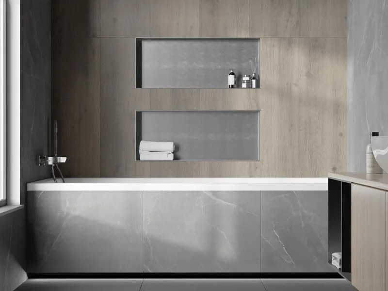 Mexen X-Wall-NR półka wnękowa bez kołnierza 75 x 30 cm, inox - 1911753010