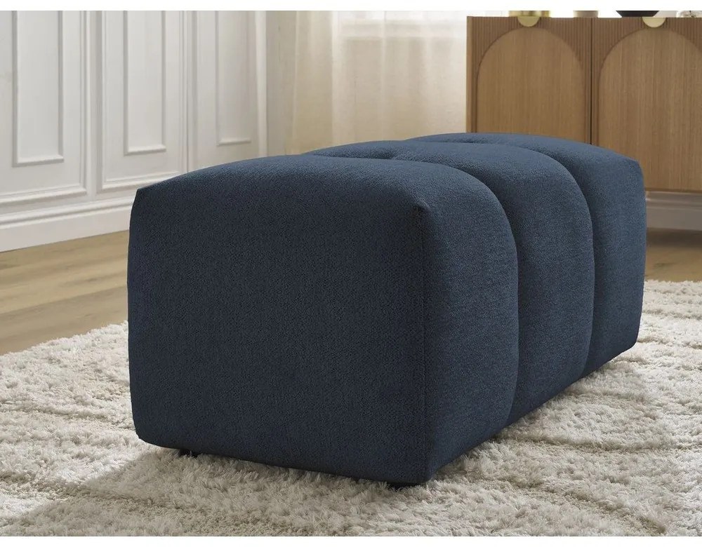 Niebieski podnóżek z tkaniny szenilowej Roxelane – Bobochic Paris