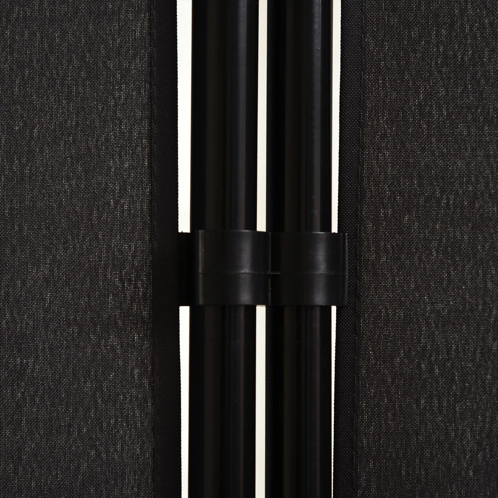 HOMCOM Dzielnik przestrzeni, 3-częściowa zasłona, Dzielnik z metalową ramą, Czarny