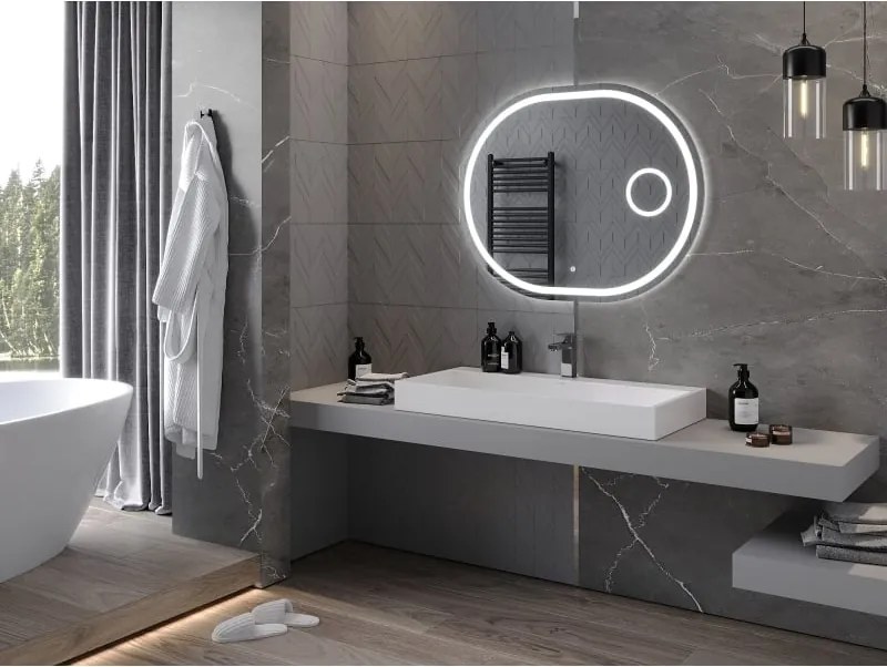 Mexen Umba lustro łazienkowe podświetlane z lusterkiem kosmetycznym 100 x 80 cm, LED 6000K, antypara - 9822-100-080-611-00