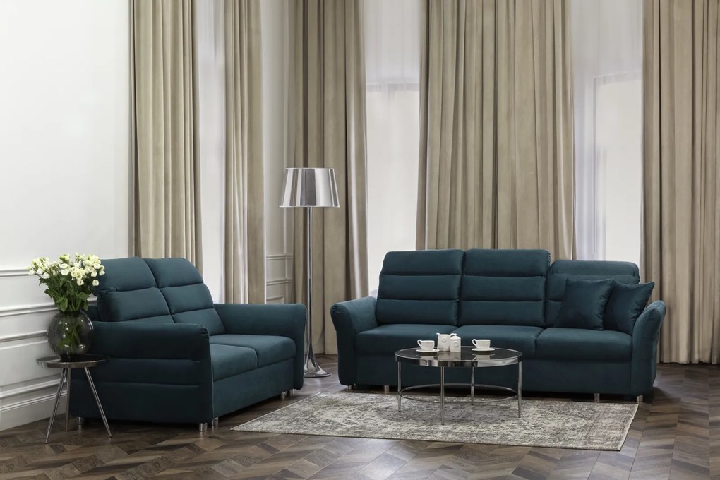 Rozkładana sofa pokojowa z regulowanymi zagłówkami Grandera 3 os.