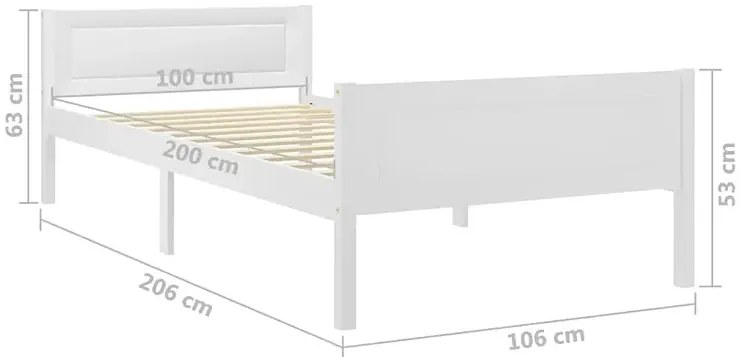 Białe drewniane łóżko jednoosobowe 100x200 A3-A22