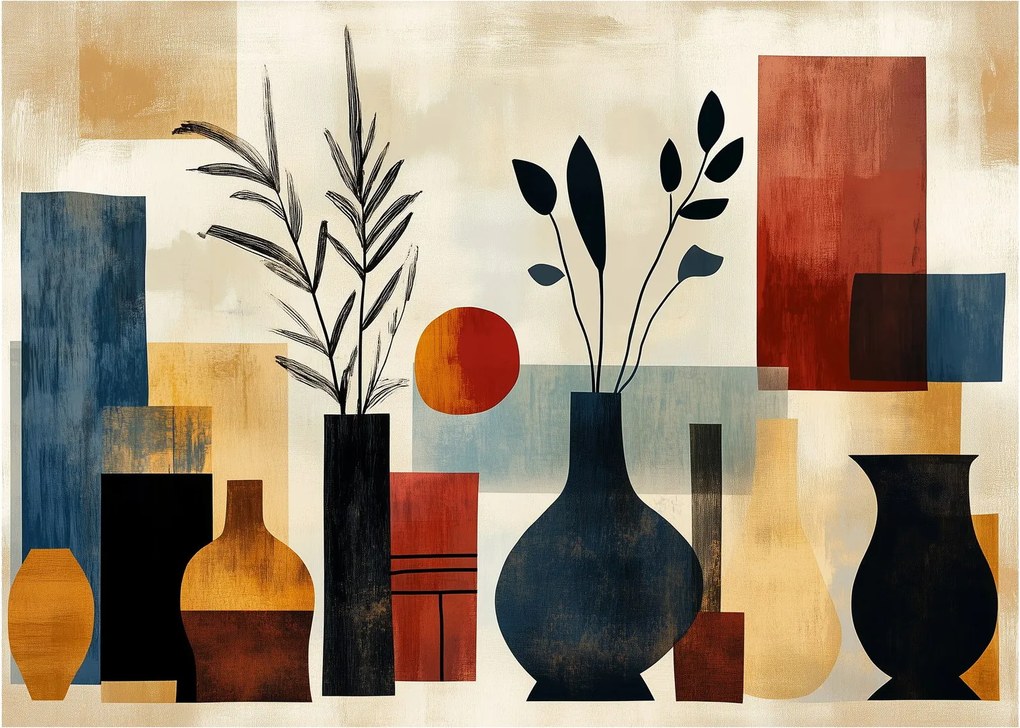Obraz na szkle - Kubistyczne wazony (70x50 cm)