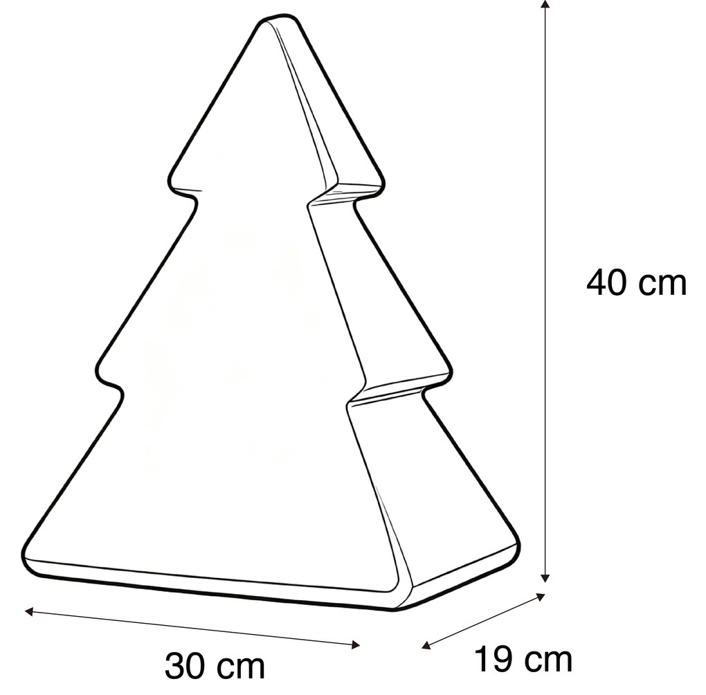 Lampka podłogowa choinkowa biała 40 cm z wbudowanym panelem słonecznym i akumulatorem RGBW - Pinus
